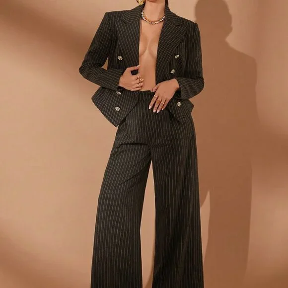 Olive Green Elegant Women's Suit Set - Picture 7 of 8